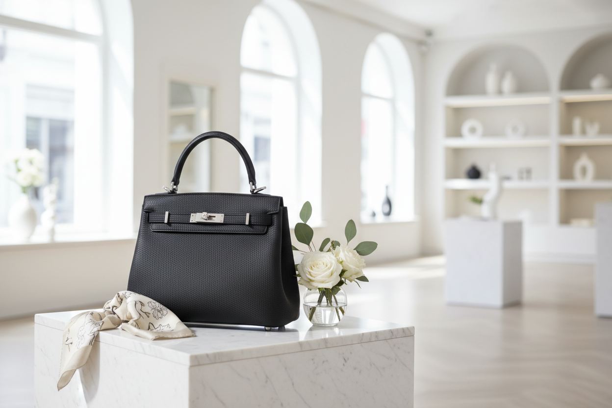 Jet Black Luxury Handbag