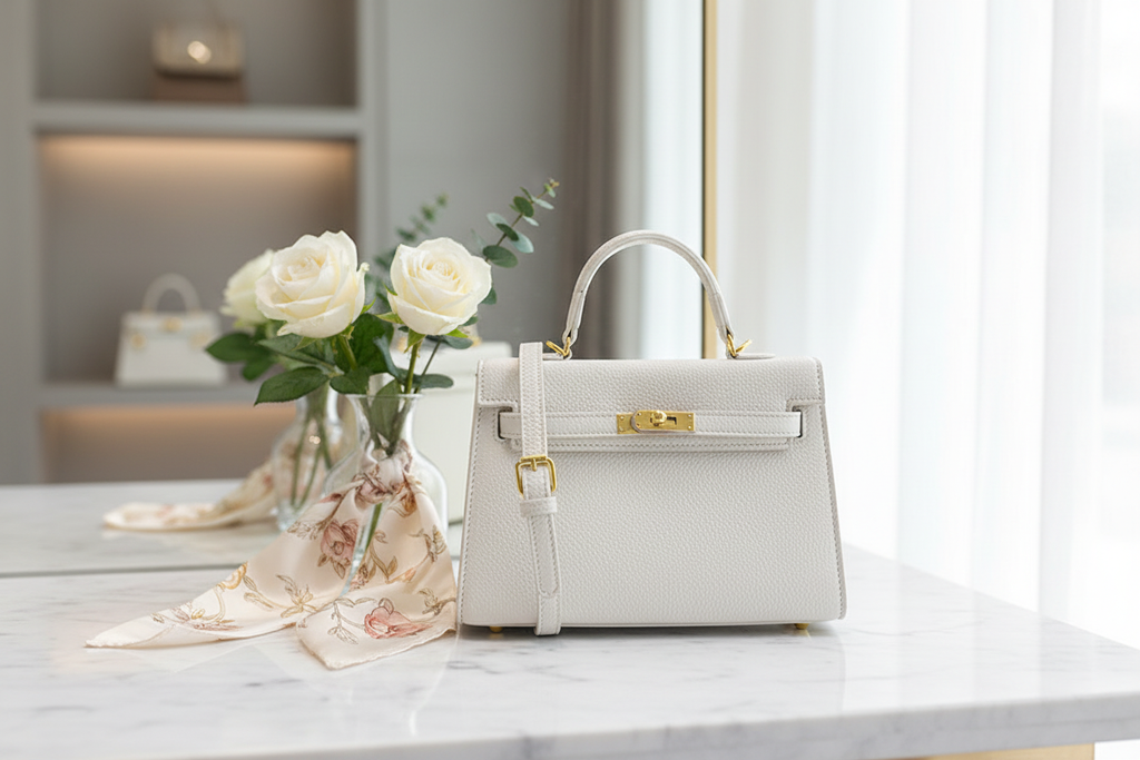 Luxury handbag in elegant setting